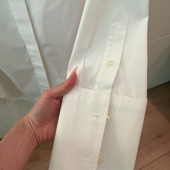 HELMUT LANG White Cotton Button Down Shirt with Straps - Women’s Size XS - Picture 4 of 9